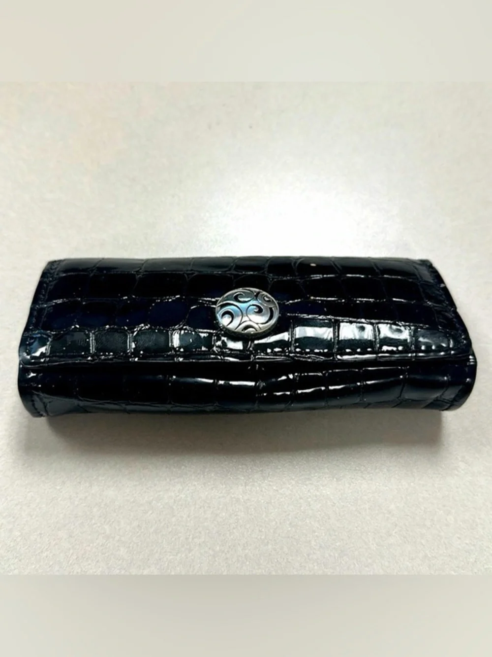 Brighton black crocodile embossed lipstick case or small accessory holder.